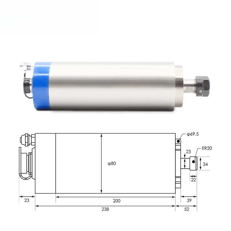 2.2KW ER20 Water Cooled Spindl - огляд і ціна Cnc Spindle Motor